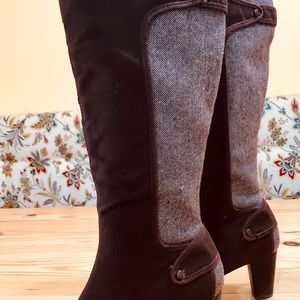 Boots size 8 brown and brown hounds tooth.